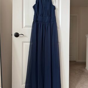 David's Bridal Navy Blue Maxi Dress